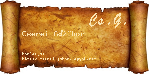 Cserei Gábor névjegykártya