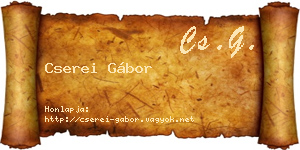 Cserei Gábor névjegykártya