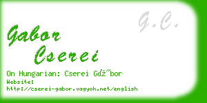 gabor cserei business card